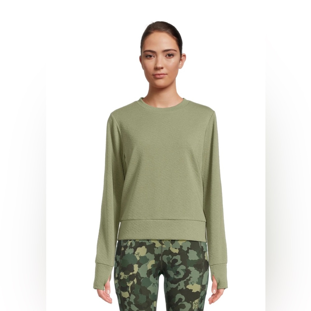 NWT Avia Women’s Textured Tee Long Sleeve Olive Green Size XL